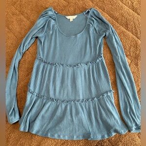 LC Lauren Conrad Ribbed Knit Top in Blue